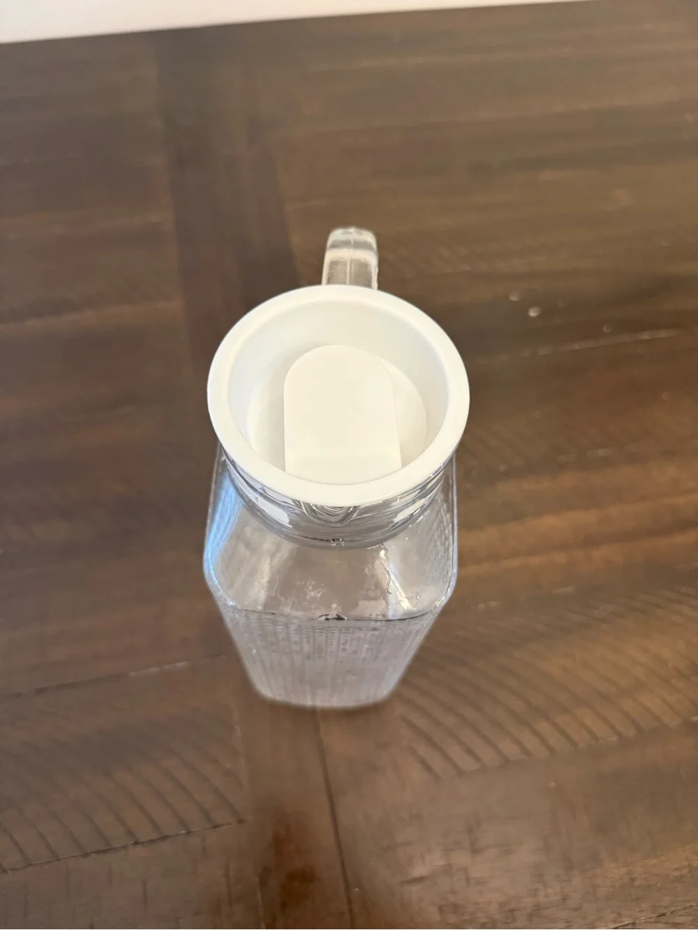 Croton Vintage Textured Glass With White Lid 50oz Beverage Pitcher Canister. Pre